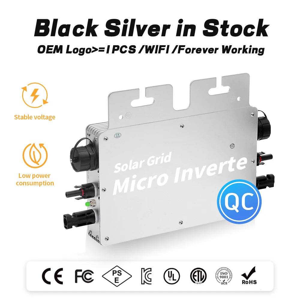 800W & 600W Smart Solar Micro Inverter Power Limiter with Wifi Communication Single & Three Phase Output Grid Tie Microinverter