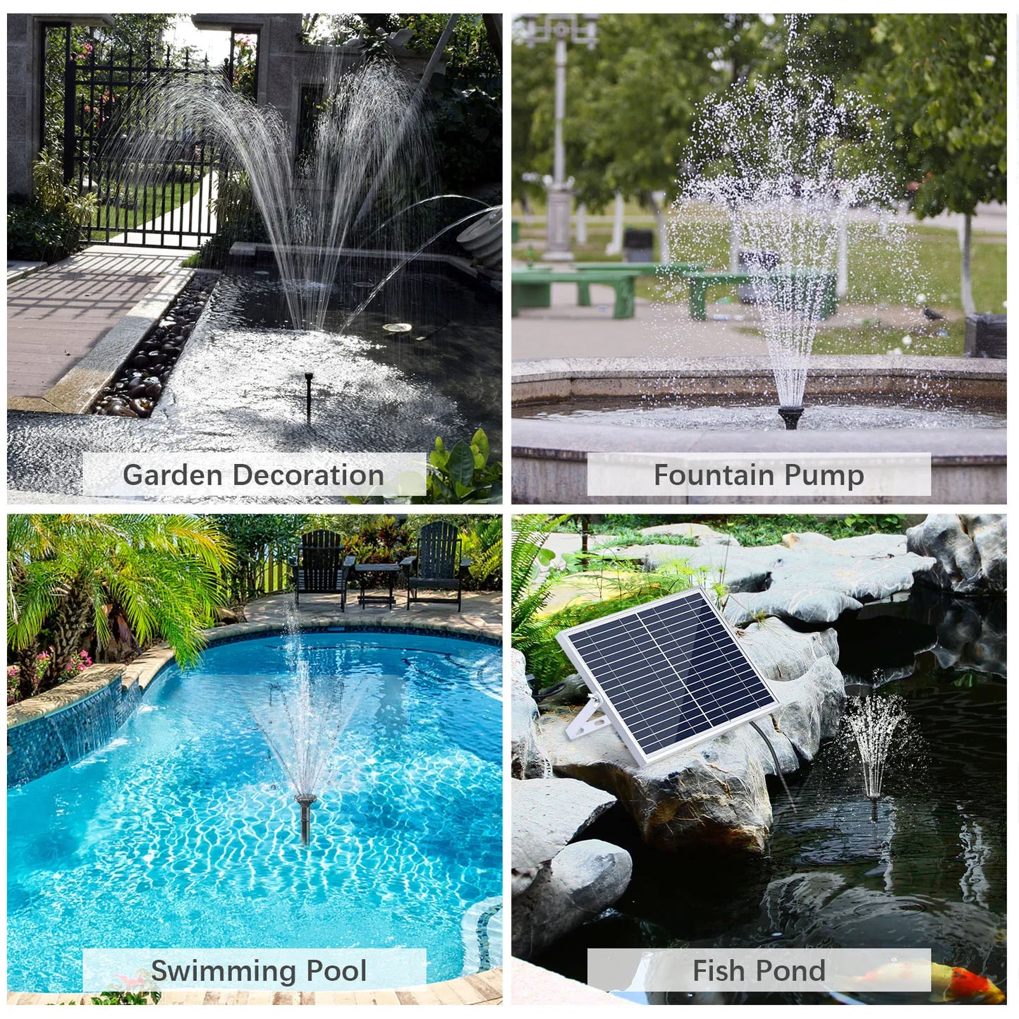 10W Solar Fountain Pump with Solar Panel