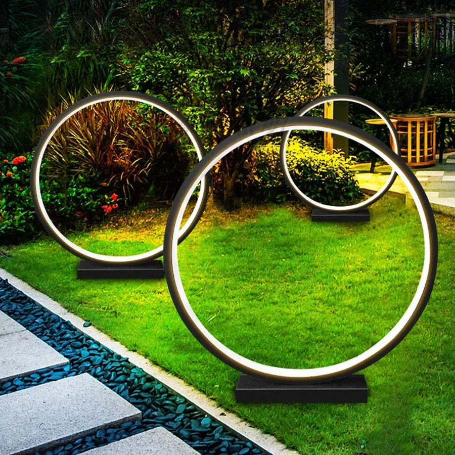 60/80CM Round Outdoor LED Lawn light Villa Courtyard Garden Landscape Lawn Lamps Waterproof Landscape Floor Lamps Bollards Light
