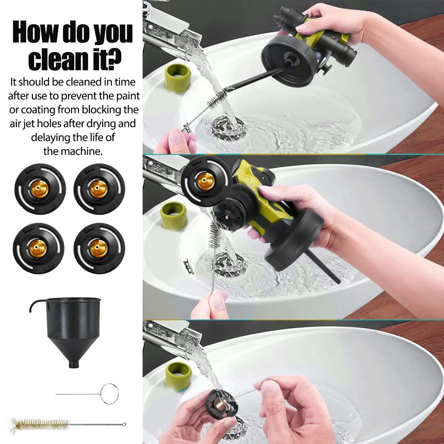 Paint Sprayer Cordless Compatible with DeWalt 18v Battery Powered HVLP Power Spray Gun XR UK(Tool Only)