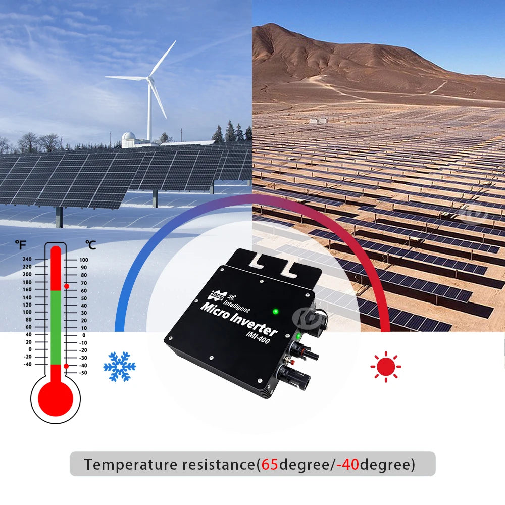 400W MPPT Grid Tie Micro Solar Inverter 220V 22-50VDC Pure Sine Wave MIcro-inverter With WiFi For Solar Panel PV Power System