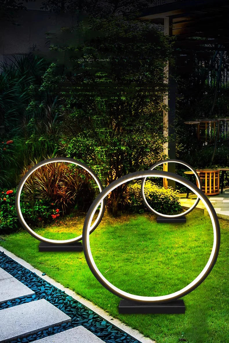 Luminous ring light lawn solar LED outdoor lighting solar light outdoor garden decoration outdoor garden light path light
