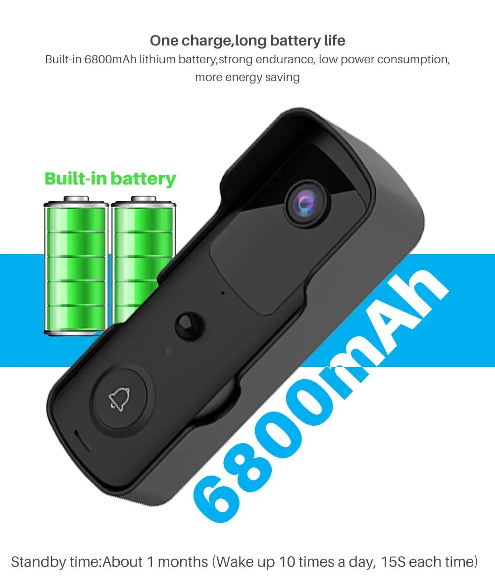 1080P Video Doorbell Camera Tuya Smart WiFi Video Doorbell Amason Alexa IP Camera Two-Way Audio Wireless Home Intercom Door Bell
