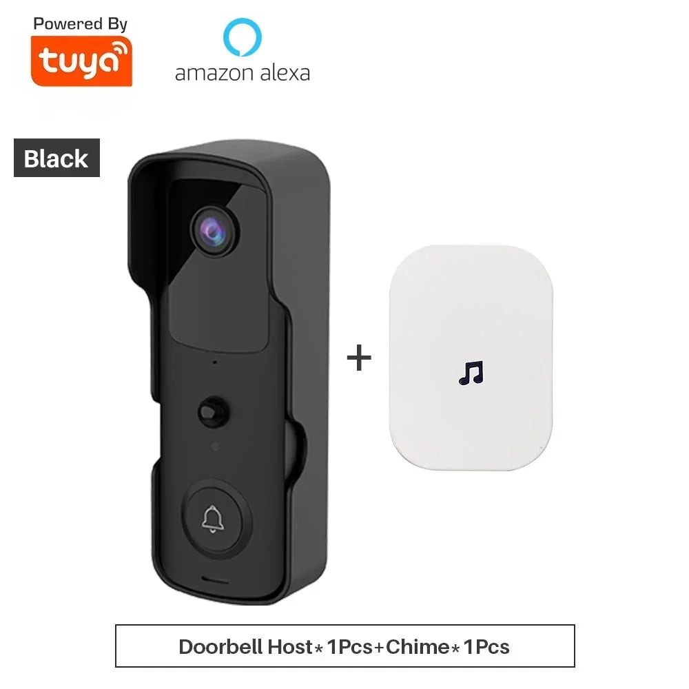 1080P Video Doorbell Camera Tuya Smart WiFi Video Doorbell Amason Alexa IP Camera Two-Way Audio Wireless Home Intercom Door Bell