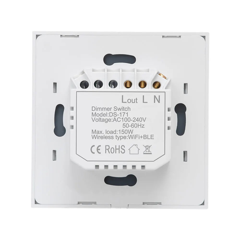 ANDELI Tuya WiFi Smart Dimmer Switch EU Smart Glass Panel Wall Touch Switch Smart life APP Control Works with Alexa Google Home