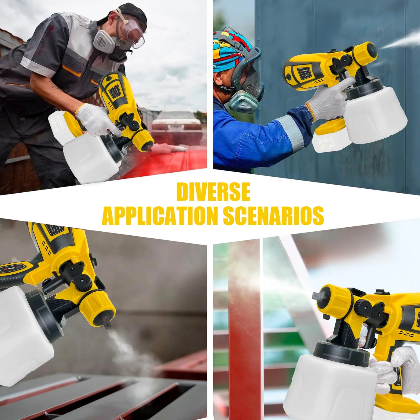 Paint Sprayer Cordless Compatible with DeWalt 18v Battery Powered HVLP Power Spray Gun XR UK(Tool Only)