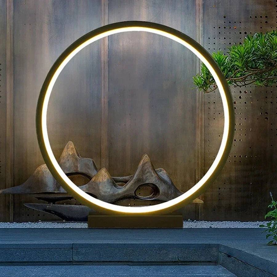 60/80CM Round Outdoor LED Lawn light Villa Courtyard Garden Landscape Lawn Lamps Waterproof Landscape Floor Lamps Bollards Light