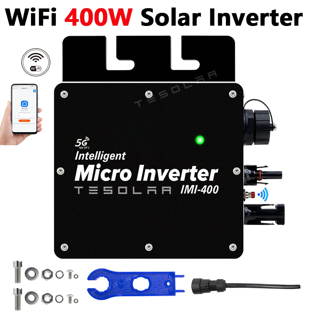 400W MPPT Grid Tie Micro Solar Inverter 220V 22-50VDC Pure Sine Wave MIcro-inverter With WiFi For Solar Panel PV Power System