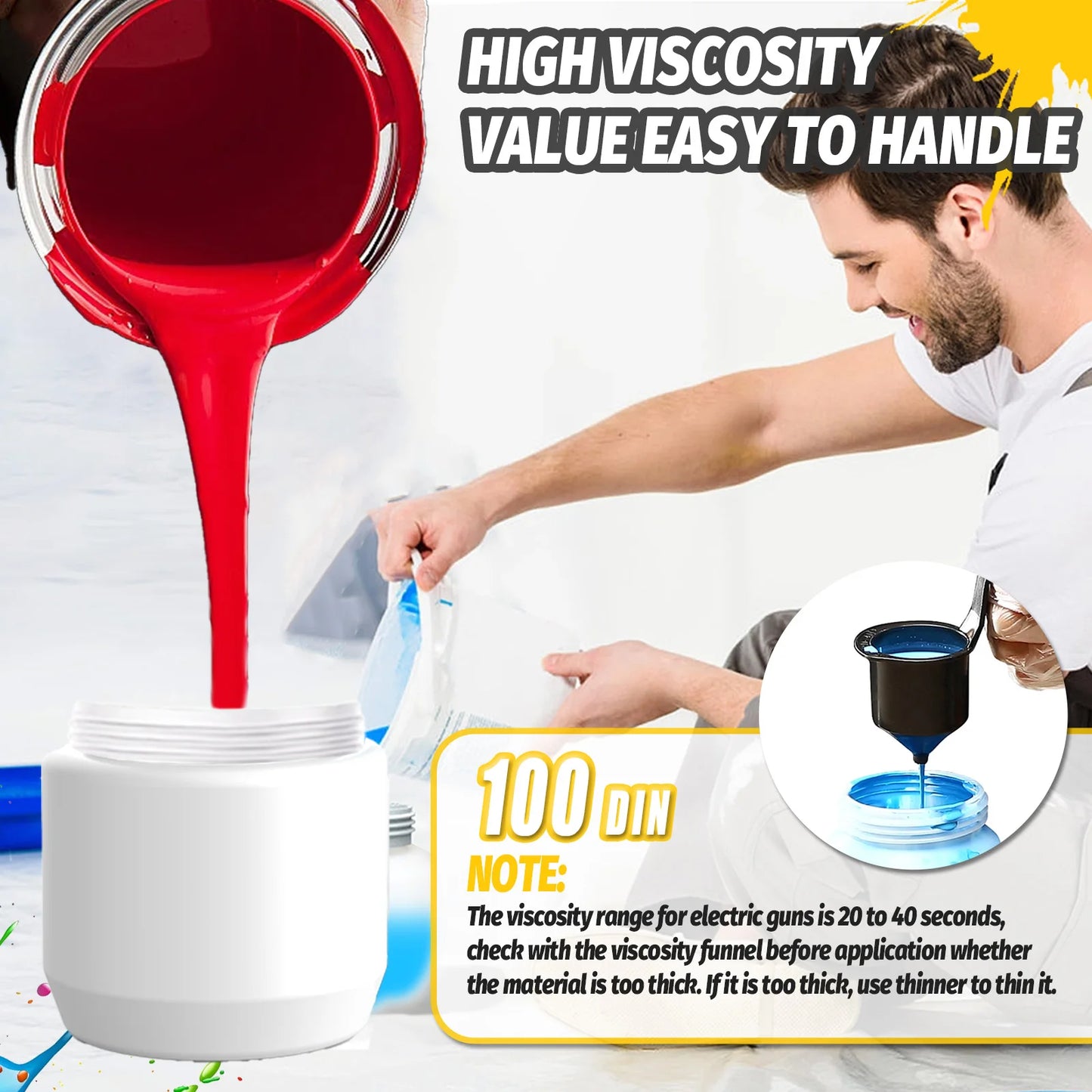 Paint Sprayer Cordless Compatible with DeWalt 18v Battery Powered HVLP Power Spray Gun XR UK(Tool Only)