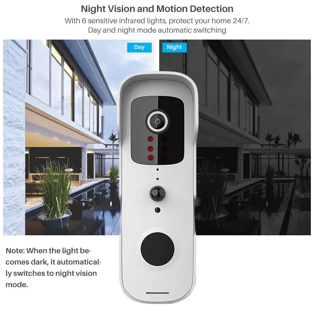 1080P Video Doorbell Camera Tuya Smart WiFi Video Doorbell Amason Alexa IP Camera Two-Way Audio Wireless Home Intercom Door Bell