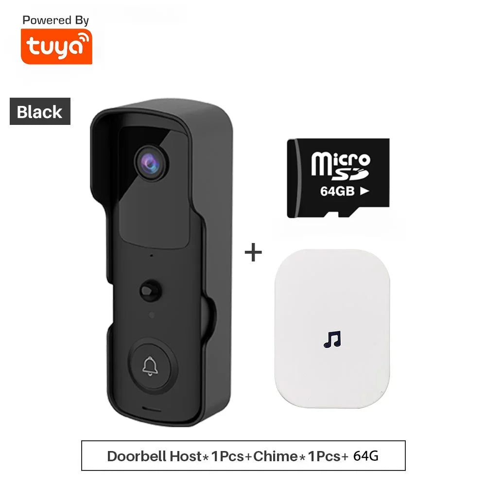 1080P Video Doorbell Camera Tuya Smart WiFi Video Doorbell Amason Alexa IP Camera Two-Way Audio Wireless Home Intercom Door Bell