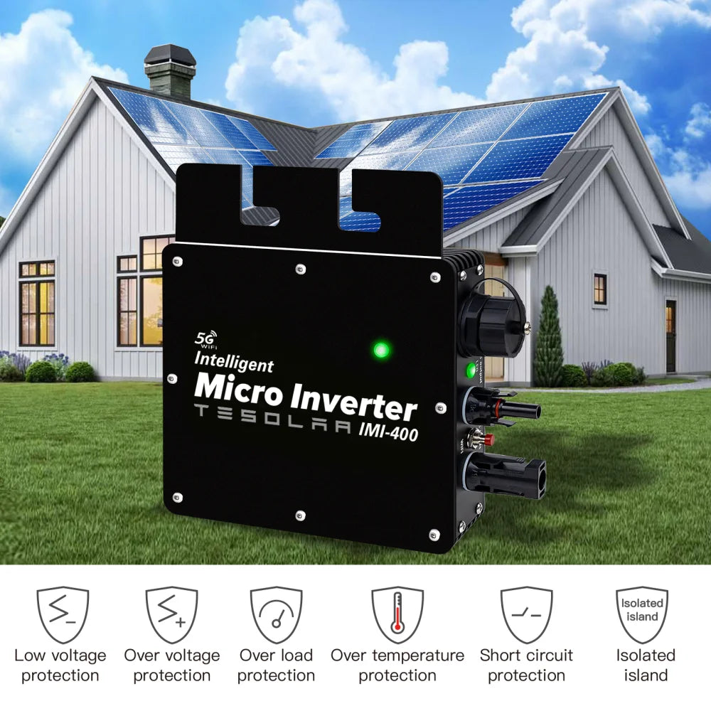 400W MPPT Grid Tie Micro Solar Inverter 220V 22-50VDC Pure Sine Wave MIcro-inverter With WiFi For Solar Panel PV Power System