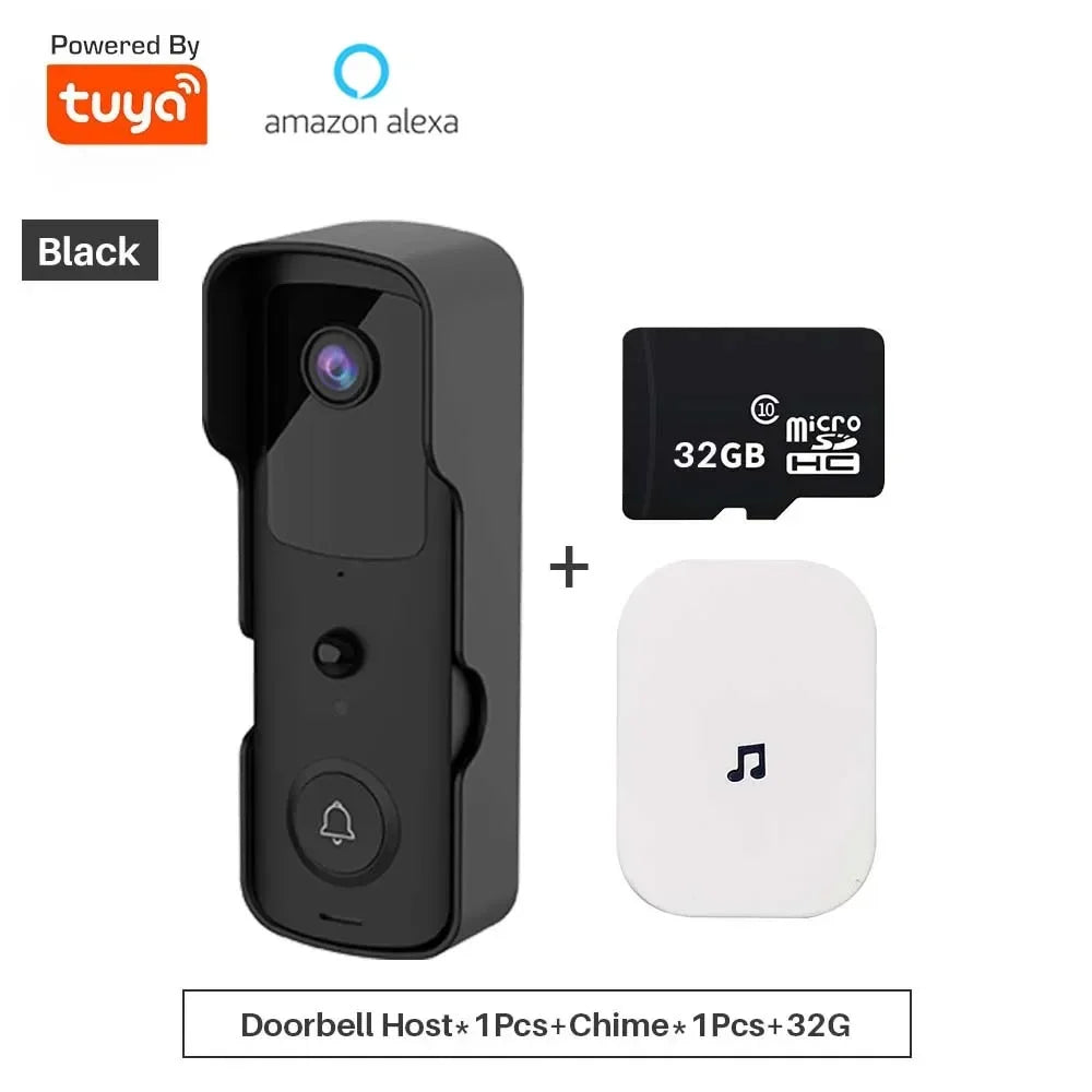 1080P Video Doorbell Camera Tuya Smart WiFi Video Doorbell Amason Alexa IP Camera Two-Way Audio Wireless Home Intercom Door Bell