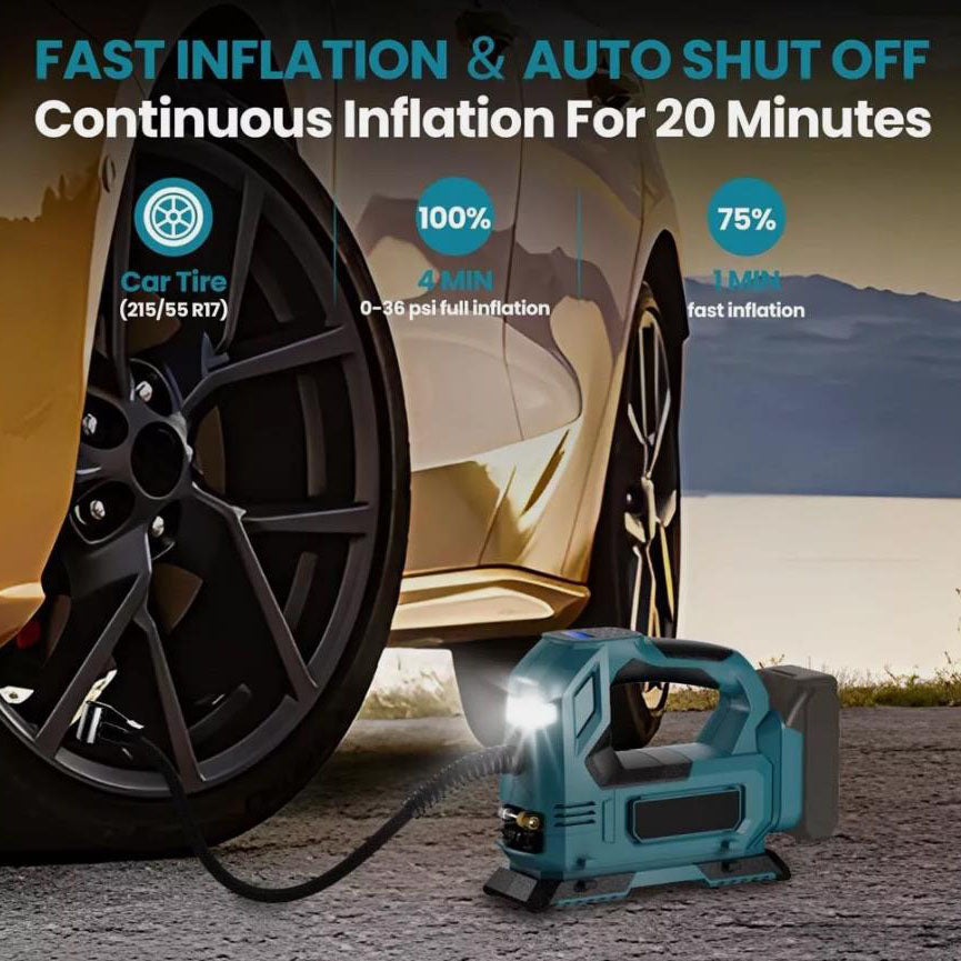 Cordless Car Tyre Inflator Pump Air Compressor Body For Makita 18V Battery Portable Inflatable Pump with LED Digital Display