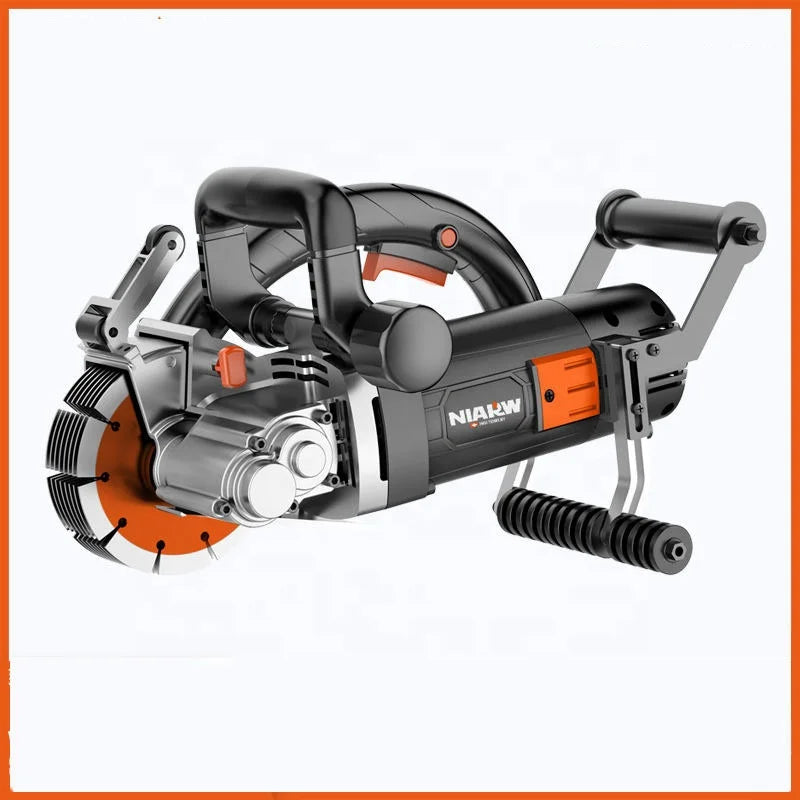 Power One-Step Forming Industrial Concrete Cutter Wall Grooving Machine Dust-Free Slotting with 220V Electric Source