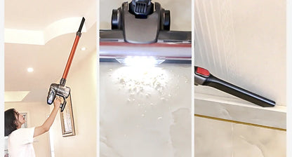 Wireless Handheld Vacuum Cleaner 20kPa Powerful Suction Dual Motor LED Lighting Detachable Battery Cordless Home Dust Cleaner