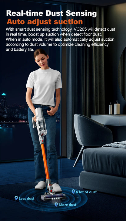 ABIR VC205 Wireless Vacuum Cleaner with LED Screen Multi-function for Floor Clean Carpet Clean Bed Clean Car Clean OEM LOGO