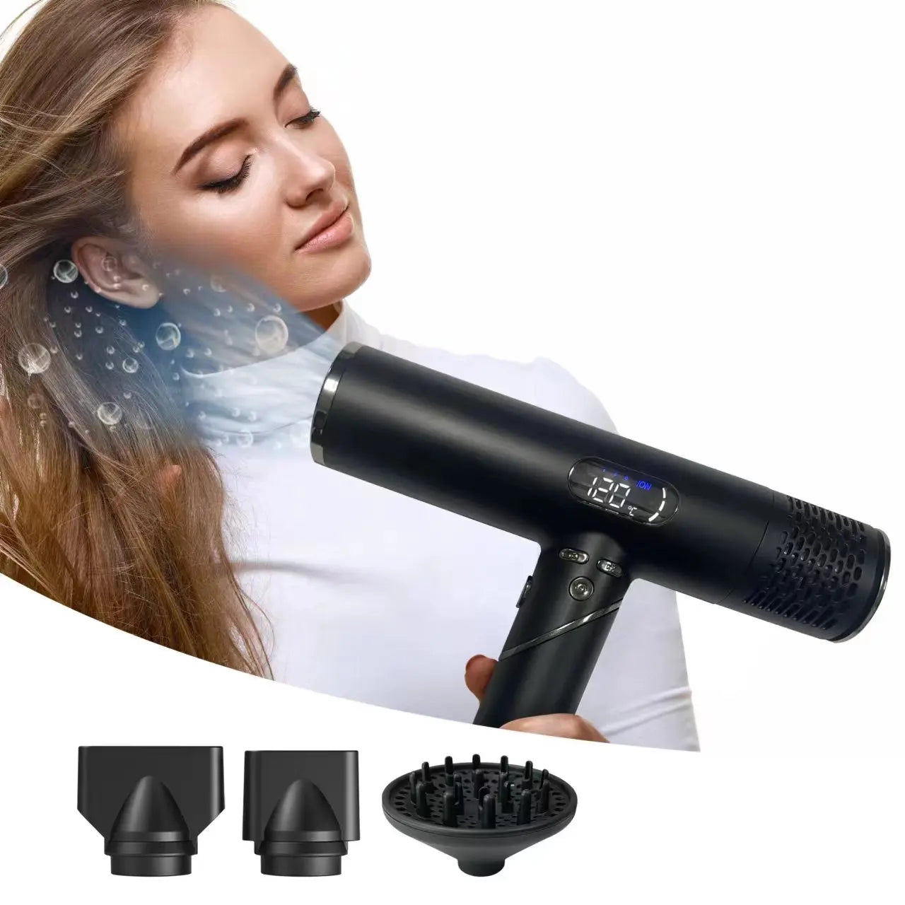 Light Weight 110000RPM High-Speed Brushless Motor  Ionic Hair Dryer with Nozzle Diffuser for Fast Drying