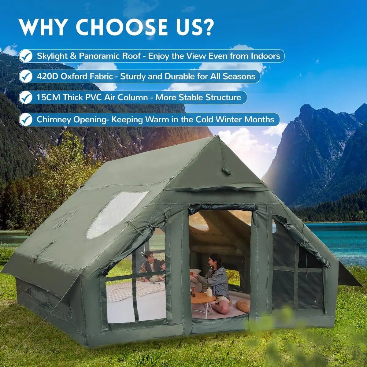 17.2 Inflatable Air Partition Room Family Large Tent Outdoor Camping Tents for Sales