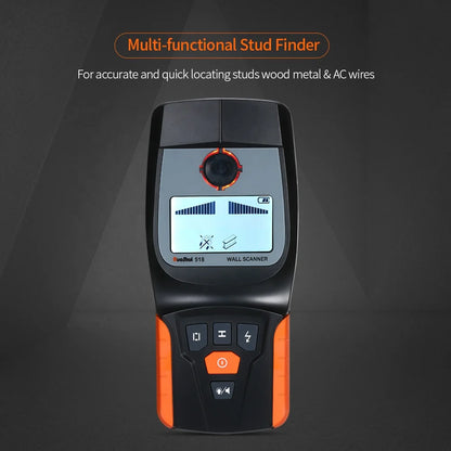 RuoShui 518 RTS Wall Scanner Metal Detector Find Metal Wood Studs Multifunction AC Cable Live Wire Scanner Warning Gold Detector