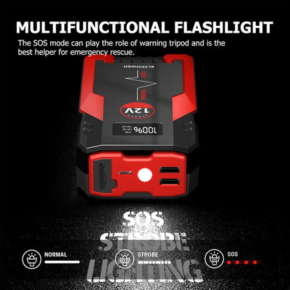 Factory Price 12V  Portable Car Jump Start Multifunction Jump Starter Power Bank with Flashlight Jump Starter
