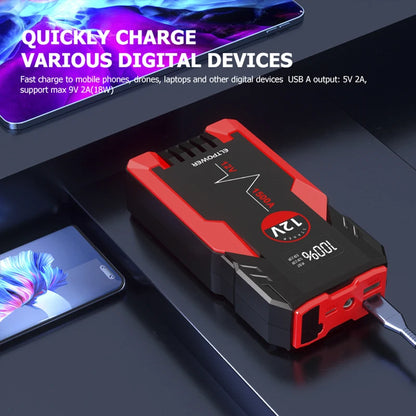 Factory Price 12V  Portable Car Jump Start Multifunction Jump Starter Power Bank with Flashlight Jump Starter