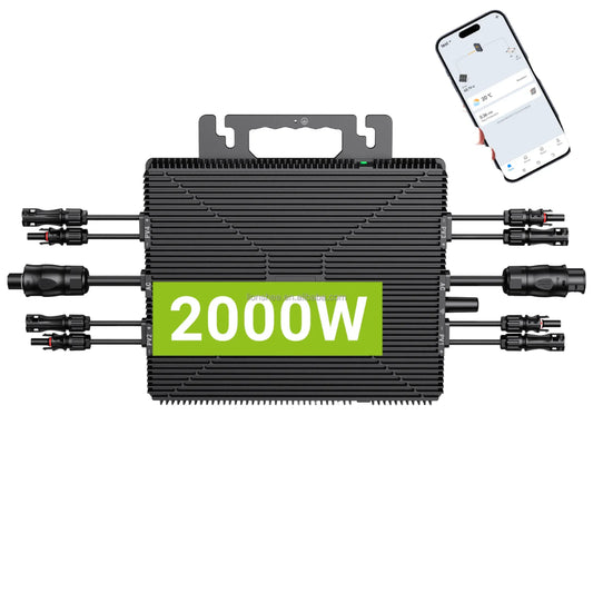 2000 Watts Microinverter 96% Conversion Efficiency 4 MPPT Tracker Grid Tie Solar Inverter for 280W-650W PV Panel