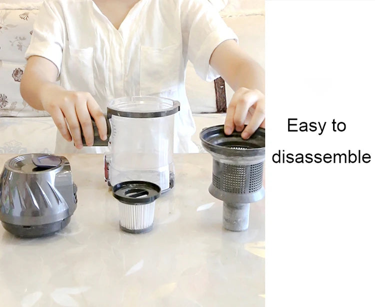 Wireless Handheld Vacuum Cleaner 20kPa Powerful Suction Dual Motor LED Lighting Detachable Battery Cordless Home Dust Cleaner