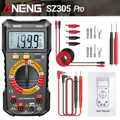 ANENG SZ305 Digital Multimete True RMS Handheld Multifunction High Precision Tester NCV AC/DC Votage Current Resistance Ohm Tool