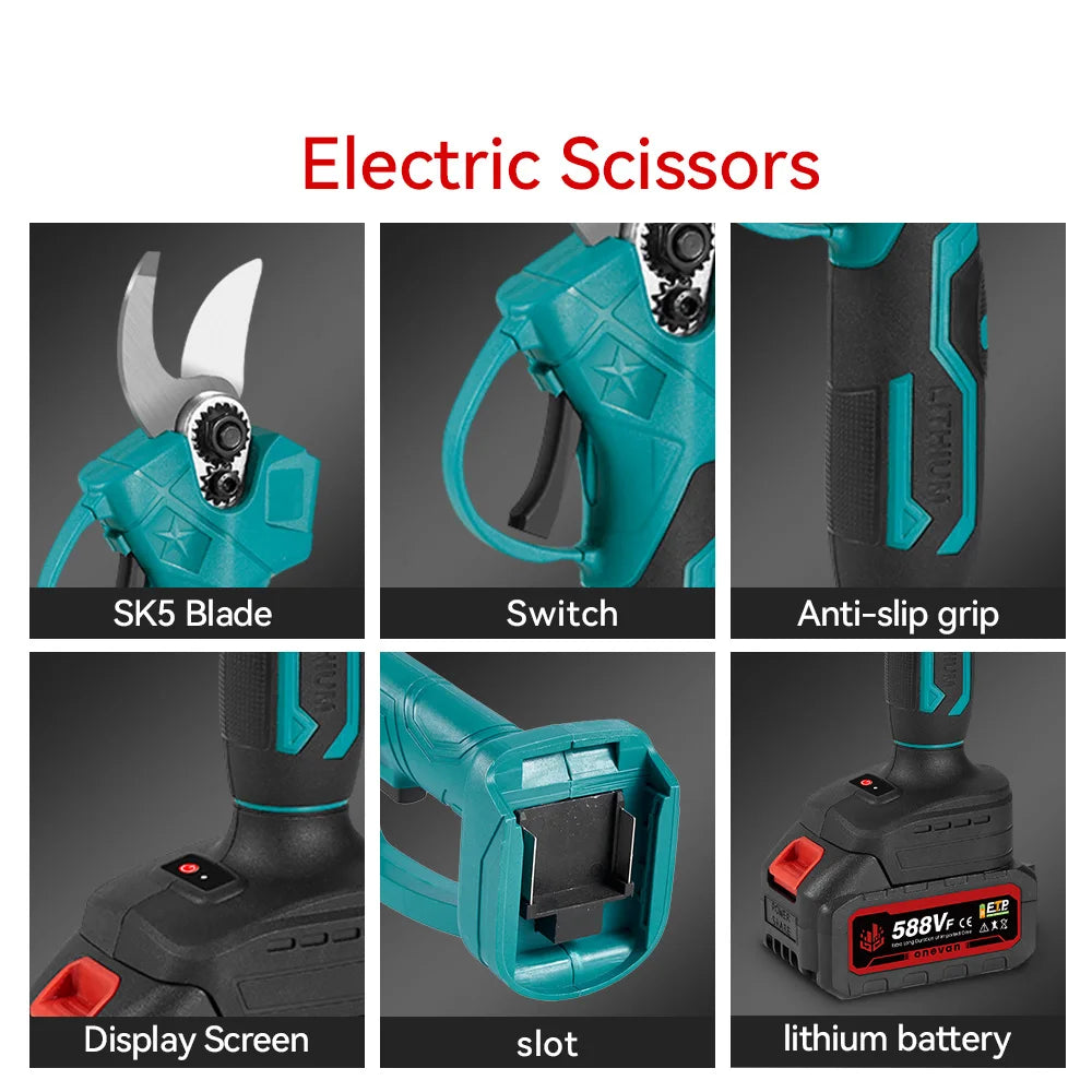 ONEVAN 3500W 2in1 Brushless High Branch Saw Chainsaw & Pruning Shears Garden Tool With Telescoping Pole For ONEVAN 18V Battery