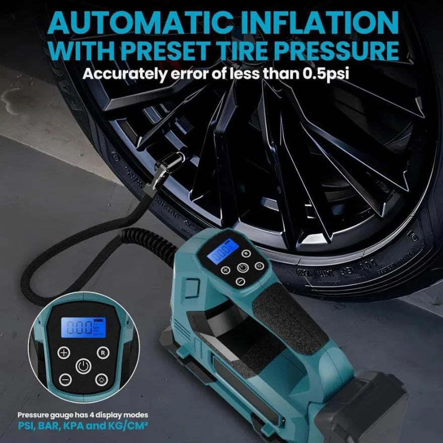 Cordless Car Tyre Inflator Pump Air Compressor Body For Makita 18V Battery Portable Inflatable Pump with LED Digital Display