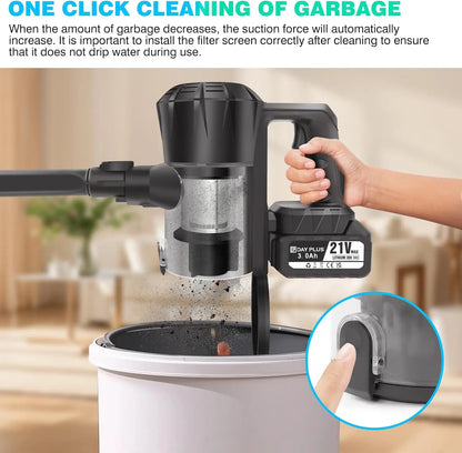Self-Standing Powerful Stick Cordless Vacuum Cleaner For Hardwood Floor Carpet Pet Hair 60Mins Hand Held Vacuum Cordless Hoover
