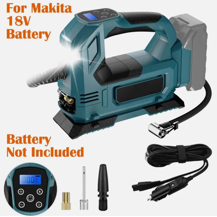 Cordless Car Tyre Inflator Pump Air Compressor Body For Makita 18V Battery Portable Inflatable Pump with LED Digital Display