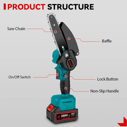 ONEVAN 3500W 2in1 Brushless High Branch Saw Chainsaw & Pruning Shears Garden Tool With Telescoping Pole For ONEVAN 18V Battery