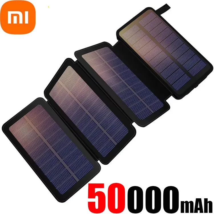 Xiaomi 50000mAh Solar Powerbank Portable Folding Solar Panels Fast Charging Outdoor Camping Waterproof Sun Power For iPhone ﻿