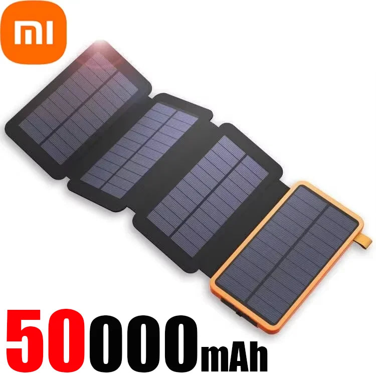 Xiaomi 50000mAh Solar Powerbank Portable Folding Solar Panels Fast Charging Outdoor Camping Waterproof Sun Power For iPhone ﻿