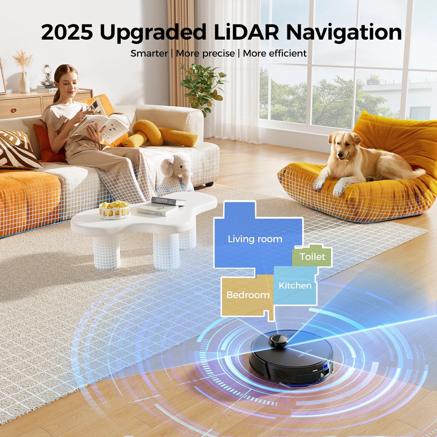 Lubluelu Robot Vacuum with Self Empty Station, Hands-Free Up to 60 Days,5000pa,Lidar Navigation,for Pet Hair, L15 PLUS