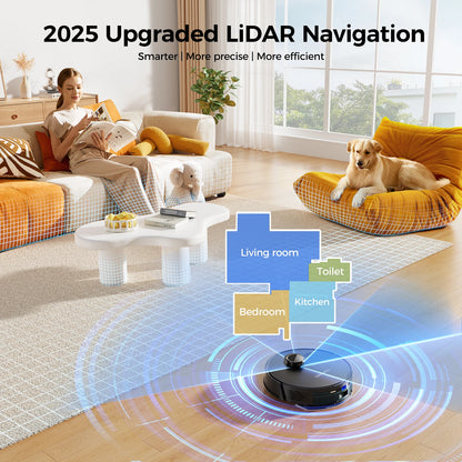Lubluelu Robot Vacuum with Self Empty Station, Hands-Free Up to 60 Days,5000pa,Lidar Navigation,for Pet Hair, L15 PLUS