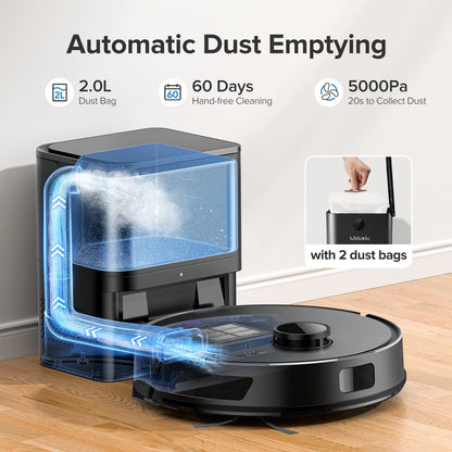 Lubluelu Robot Vacuum with Self Empty Station, Hands-Free Up to 60 Days,5000pa,Lidar Navigation,for Pet Hair, L15 PLUS