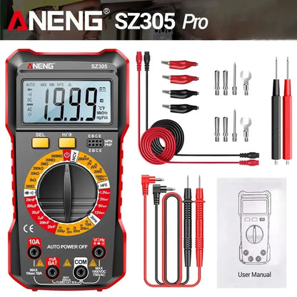 ANENG SZ305 Digital Multimete True RMS Handheld Multifunction High Precision Tester NCV AC/DC Votage Current Resistance Ohm Tool