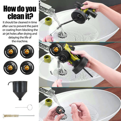 Paint Sprayer Cordless Compatible with DeWalt 18v Battery Powered HVLP Power Spray Gun XR UK(Tool Only)