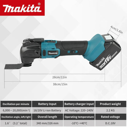 Makita 18V Trimming Cutter: 6-Gear Settings, 18/20V Li-Ion Battery, 340-326mm Length, Multi-Use for Sawing, Cutting, Shoveling