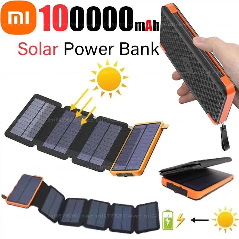 Xiaomi 50000mAh Solar Powerbank Portable Folding Solar Panels Fast Charging Outdoor Camping Waterproof Sun Power For iPhone ﻿