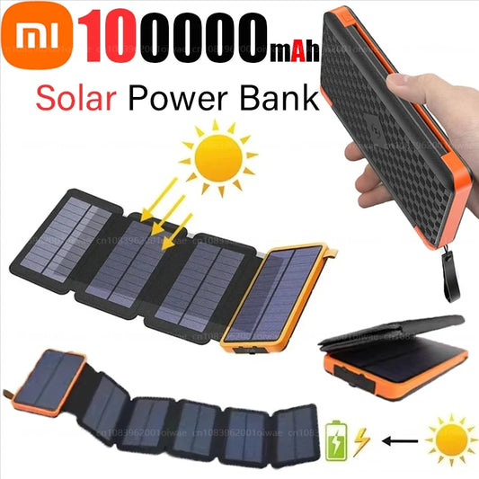 Xiaomi 50000mAh Solar Powerbank Portable Folding Solar Panels Fast Charging Outdoor Camping Waterproof Sun Power For iPhone ﻿