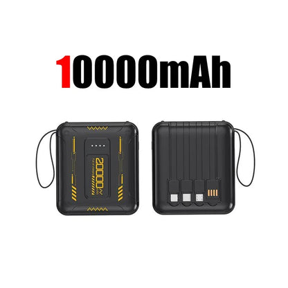Mini 50000mAh PD22.5W Super Fast Charging Power Bank Large Capacity Comes with Detachable Two-wire Power Bank for IPhone Samsung