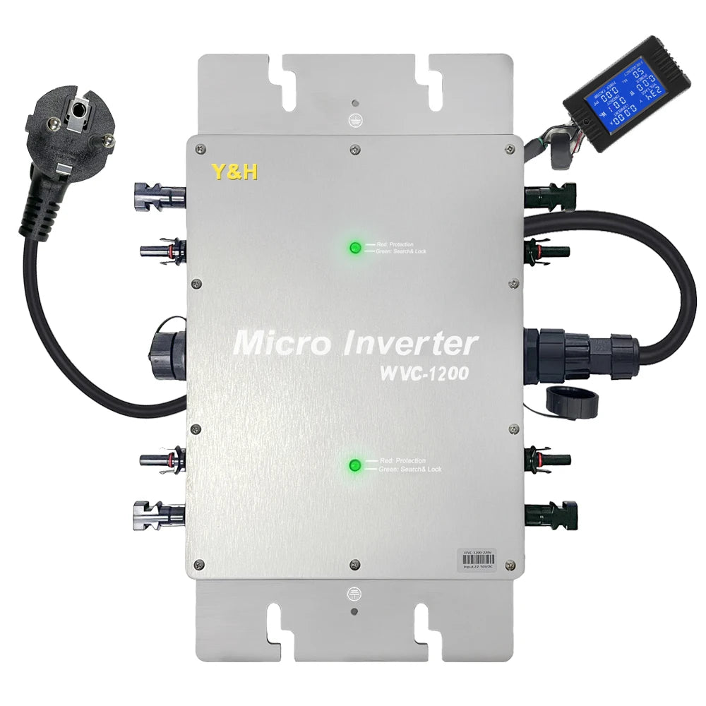 Y&H 1200W MPPT Solar Micro Grid Inverter 120V 230V Auto 28-50VDC Waterproof Grade IP65 Solar Grid Tie Converter