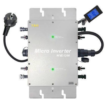 Y&H 1200W MPPT Solar Micro Grid Inverter 120V 230V Auto 28-50VDC Waterproof Grade IP65 Solar Grid Tie Converter