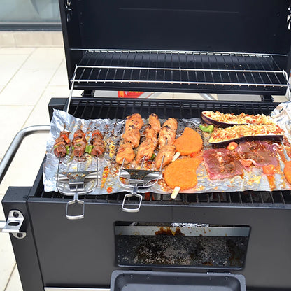 Outdoor Charcoal BBQ Grill with Portable Trolley Garden Grill for Outdoor, Party, Garden, Terrace
