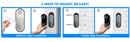 FREE Cloud Storage 1080P 2.4Ghz WiFi Wireless 5000mAh Battery Smart Video Doorbell IP65 Outdoor Door Security with USB Chime