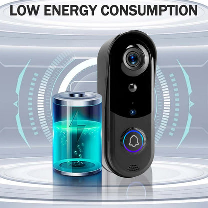 FREE Cloud Storage 1080P 2.4Ghz WiFi Wireless 5000mAh Battery Smart Video Doorbell IP65 Outdoor Door Security with USB Chime
